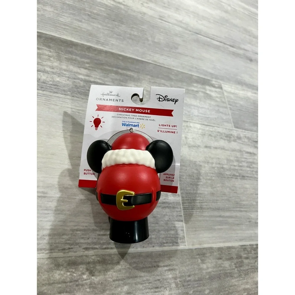 Hallmark Disney Santa‎ Mickey Mouse Light Up Ornament New Rare HTF